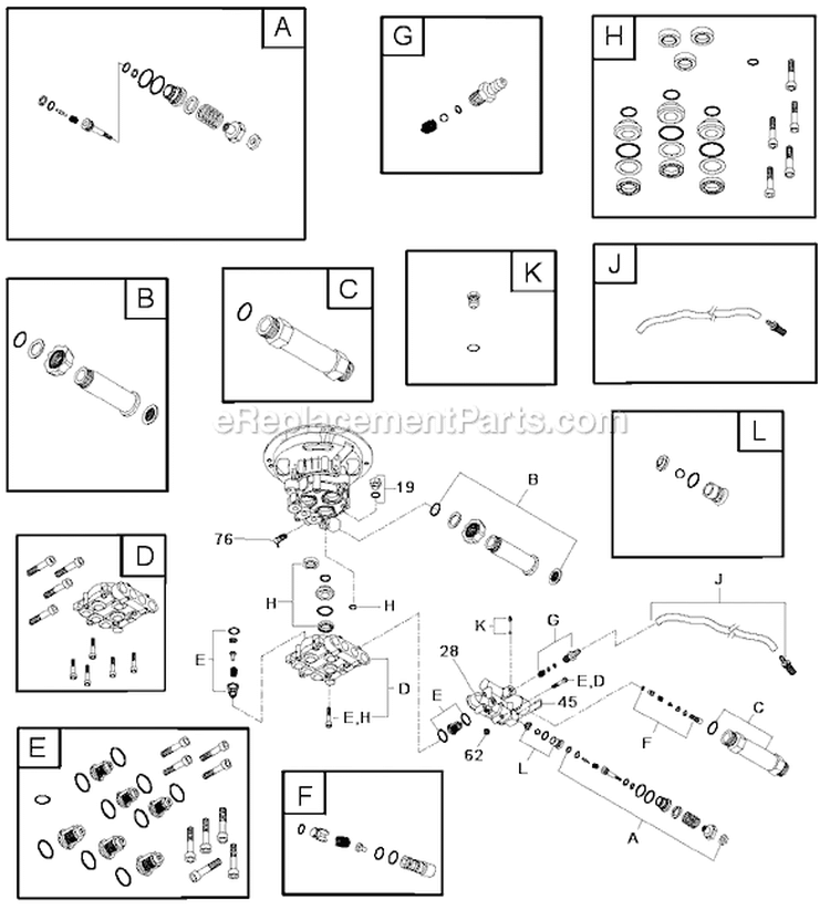 Page B Diagram and Parts List for 020291-0  Briggs and Stratton Pressure Washer
